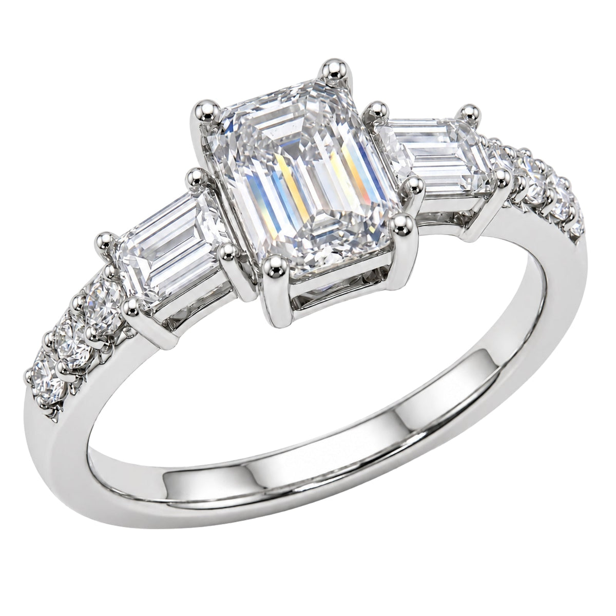 1 ct. T.W. Lab-Grown Diamond Round Engagement Ring in 14K White Gold or 14K Yellow Gold