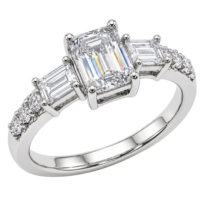 1 ct. T.W. Lab-Grown Diamond Round Engagement Ring in 14K White Gold or 14K Yellow Gold