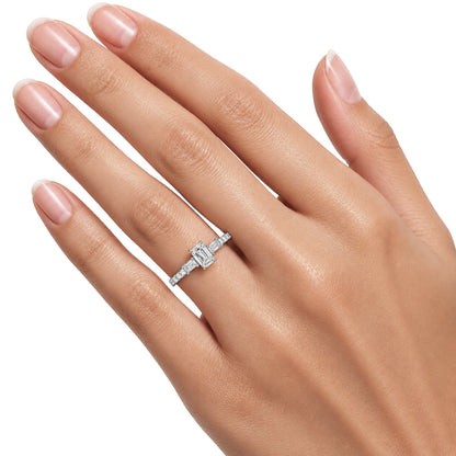 1 ct. T.W. Lab-Grown Diamond Round Engagement Ring in 14K White Gold or 14K Yellow Gold