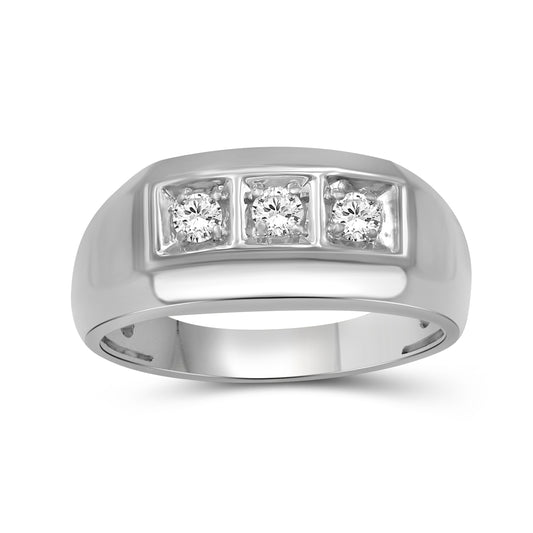 Men's 1/4 ct. T.W. Lab-Grown Diamond Ring in Sterling Silver or 14K Gold over Silver