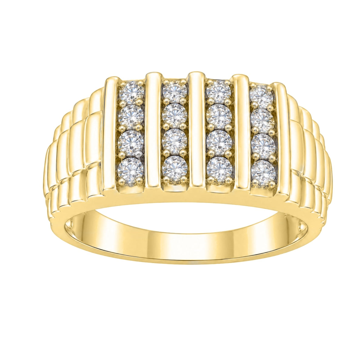 1 ct. T.W. Lab-Grown Diamond Round Engagement Ring in Sterling Silver or 14K Gold over Silver