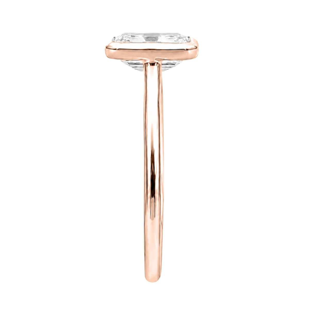 1 to 6 ct. T.W. Lab-Grown Diamond Emerald-Cut Solitaire Bezel Engagement Ring in 14K White Gold or 14K Yellow Gold