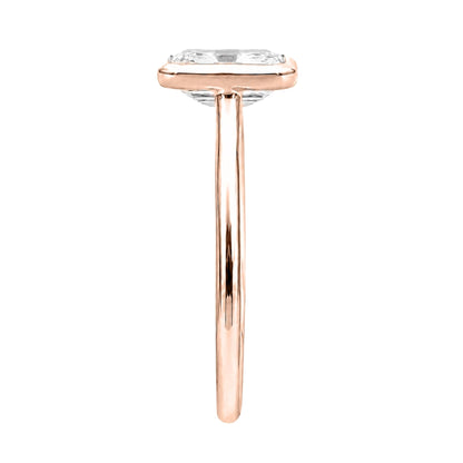 1 to 6 ct. T.W. Lab-Grown Diamond Emerald-Cut Solitaire Bezel Engagement Ring in 14K White Gold or 14K Yellow Gold