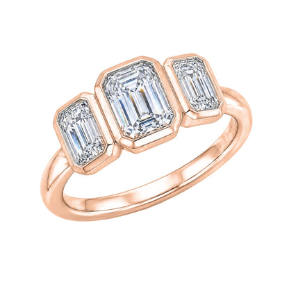 2.5 ct. T.W. Lab-Grown Diamond Emerald-Cut Three-Stone Engagement Ring in 14K White Gold or 14K Yellow Gold