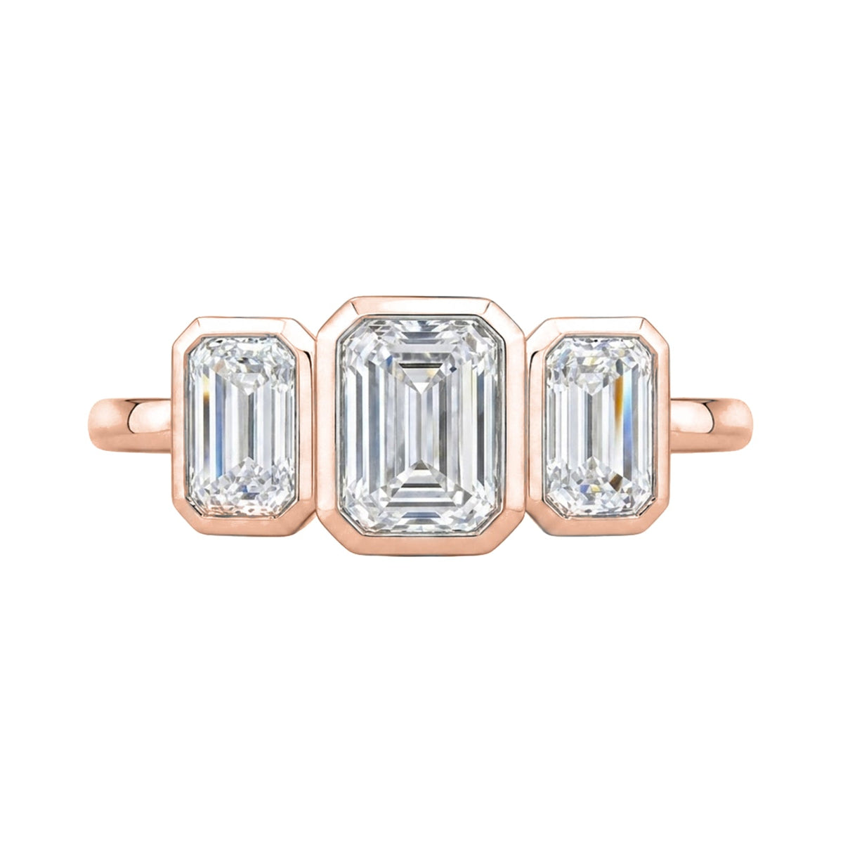 2.5 ct. T.W. Lab-Grown Diamond Emerald-Cut Three-Stone Engagement Ring in 14K White Gold or 14K Yellow Gold