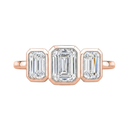 2.5 ct. T.W. Lab-Grown Diamond Emerald-Cut Three-Stone Engagement Ring in 14K White Gold or 14K Yellow Gold