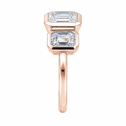 2.5 ct. T.W. Lab-Grown Diamond Emerald-Cut Three-Stone Engagement Ring in 14K White Gold or 14K Yellow Gold