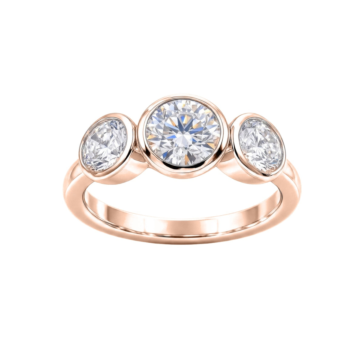 2.5 ct. T.W. Lab-Grown Diamond Round Three-Stone Engagement Ring in 14K White Gold or 14K Yellow Gold