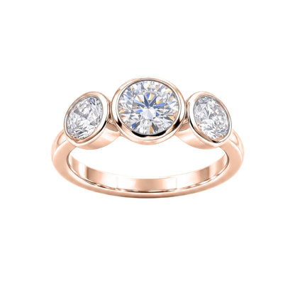 2.5 ct. T.W. Lab-Grown Diamond Round Three-Stone Engagement Ring in 14K White Gold or 14K Yellow Gold