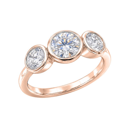 2.5 ct. T.W. Lab-Grown Diamond Round Three-Stone Engagement Ring in 14K White Gold or 14K Yellow Gold