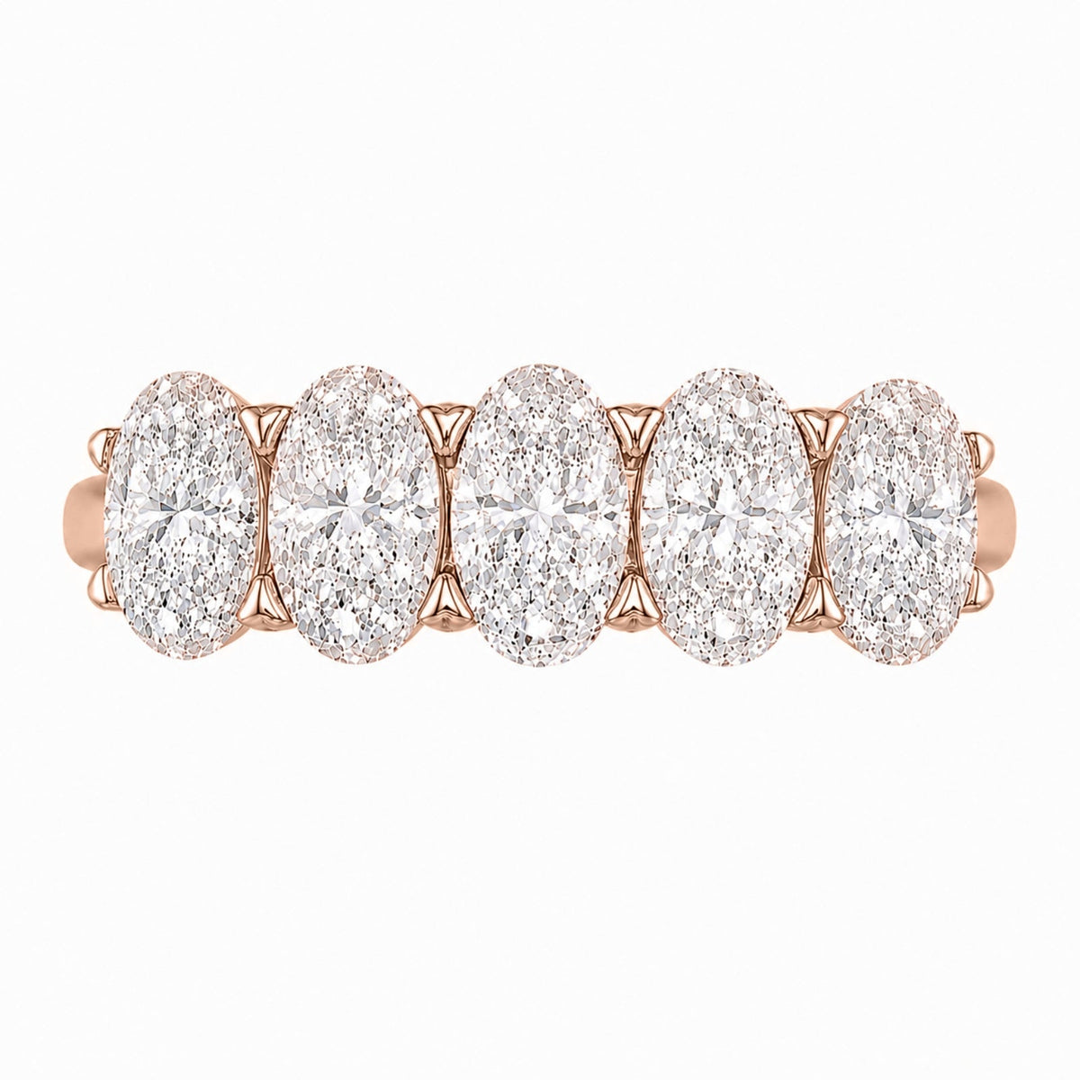 Lab-Grown Diamond Oval Five-Stone Wedding Ring in 14K White Gold or 14K Yellow Gold