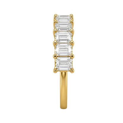 Lab-Grown Diamond Emerald-Cut Seven-Stone Wedding Ring in 14K White Gold or 14K Yellow Gold