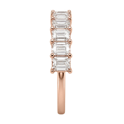 Lab-Grown Diamond Emerald-Cut Seven-Stone Wedding Ring in 14K White Gold or 14K Yellow Gold