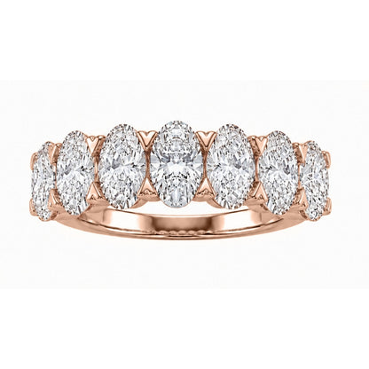 Lab-Grown Diamond Oval Seven-Stone Wedding Ring in 14K White Gold or 14K Yellow Gold