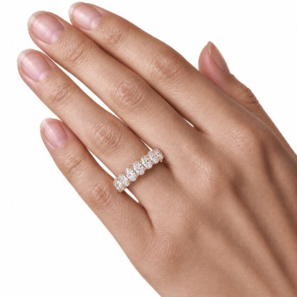 Lab-Grown Diamond Oval Seven-Stone Wedding Ring in 14K White Gold or 14K Yellow Gold