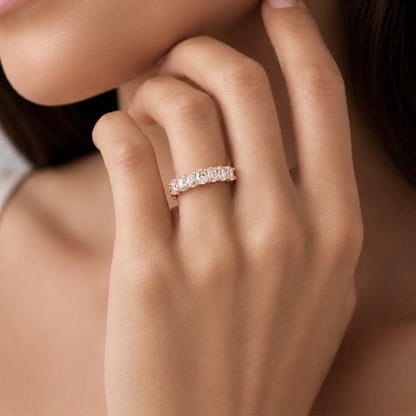 Lab-Grown Diamond Oval Seven-Stone Wedding Ring in 14K White Gold or 14K Yellow Gold