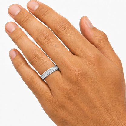 1 ct. T.W. Lab-Grown Diamond Round Band Engagement Ring in Sterling Silver or 14K Gold over Silver