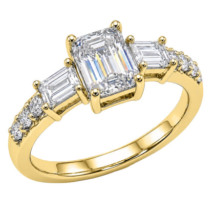 1 ct. T.W. Lab-Grown Diamond Round Engagement Ring in 14K White Gold or 14K Yellow Gold