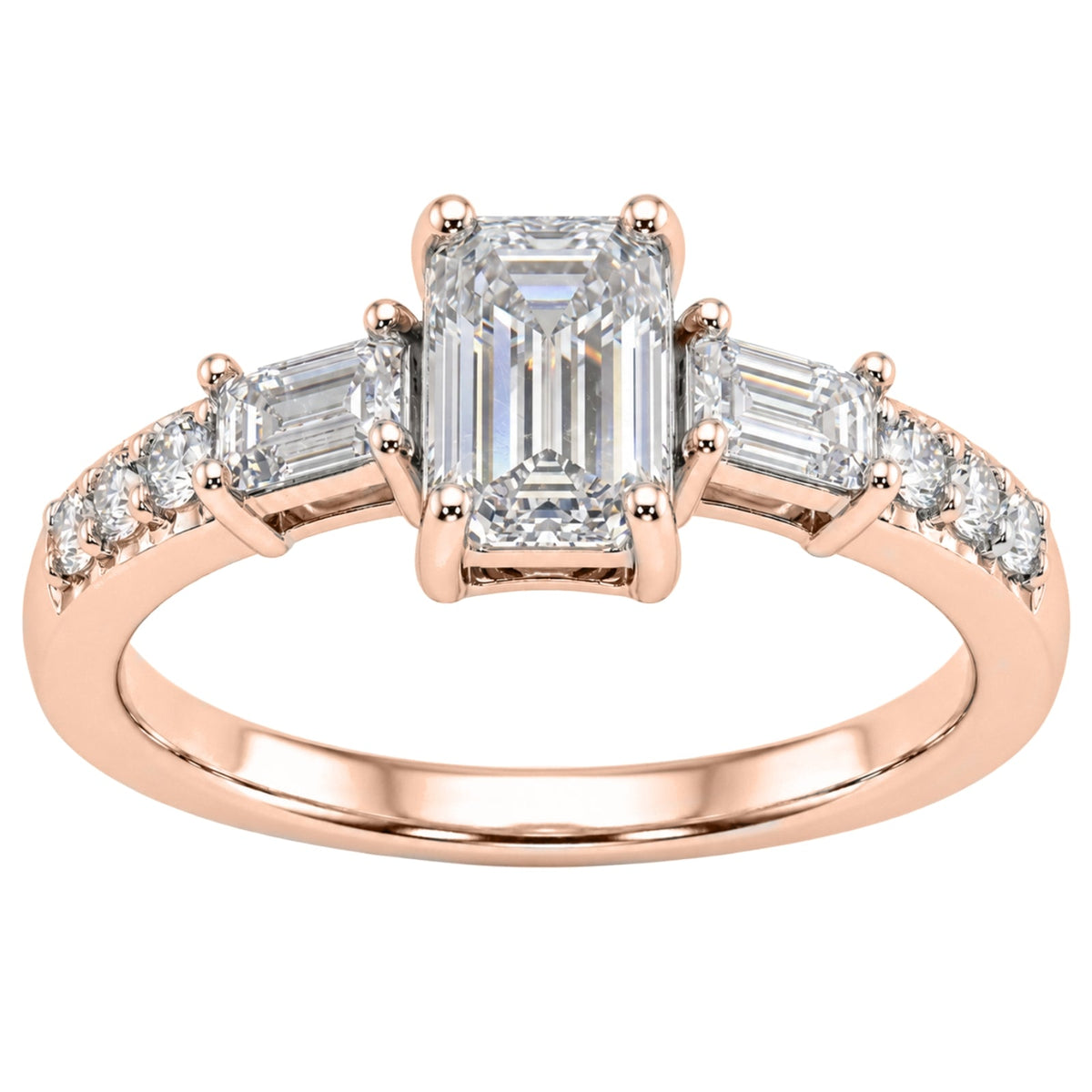 1 ct. T.W. Lab-Grown Diamond Round Engagement Ring in 14K White Gold or 14K Yellow Gold