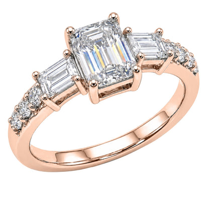 1 ct. T.W. Lab-Grown Diamond Round Engagement Ring in 14K White Gold or 14K Yellow Gold