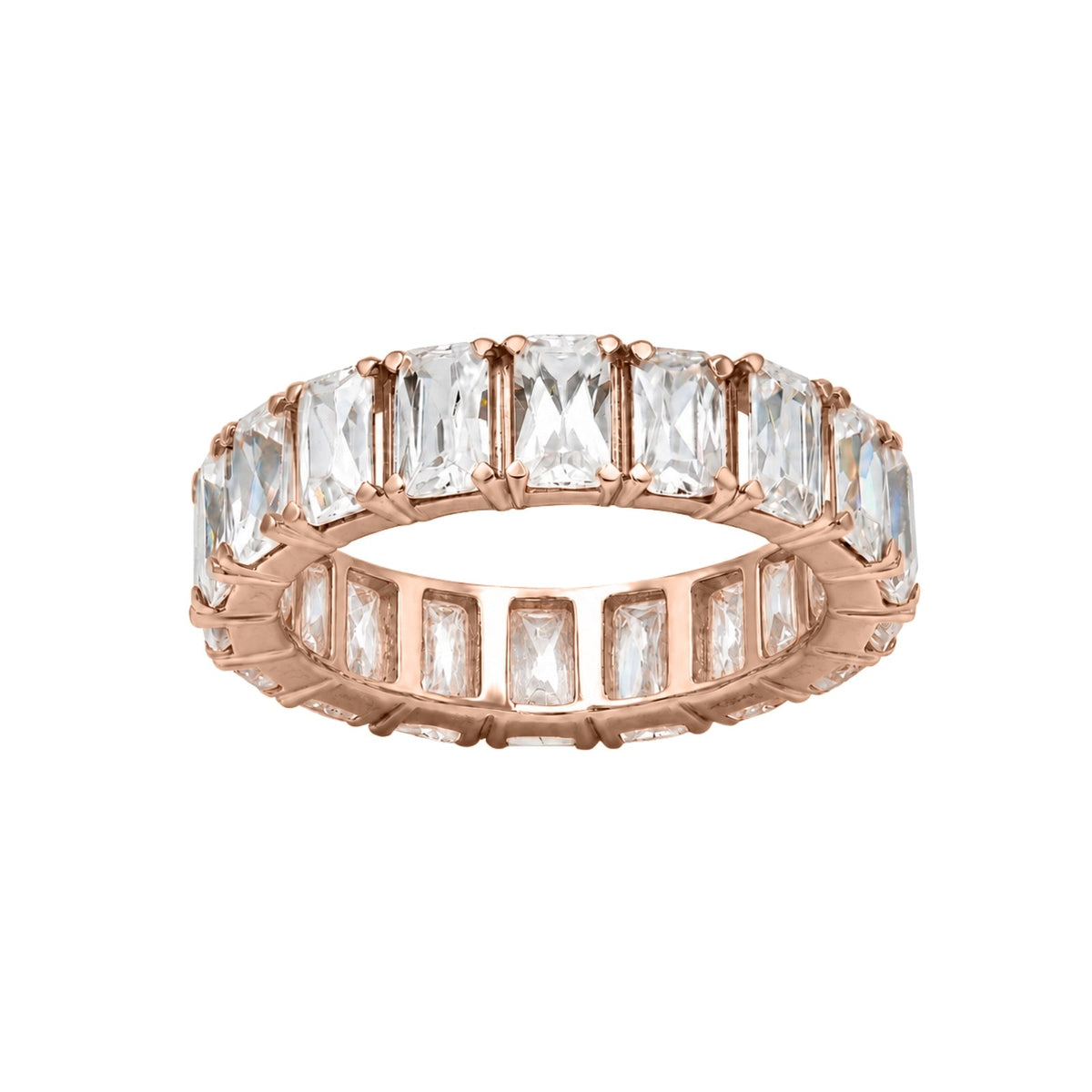 Lab-Grown Diamond Emerald-Cut Eternity Wedding Ring in 14K White Gold or 14K Yellow Gold