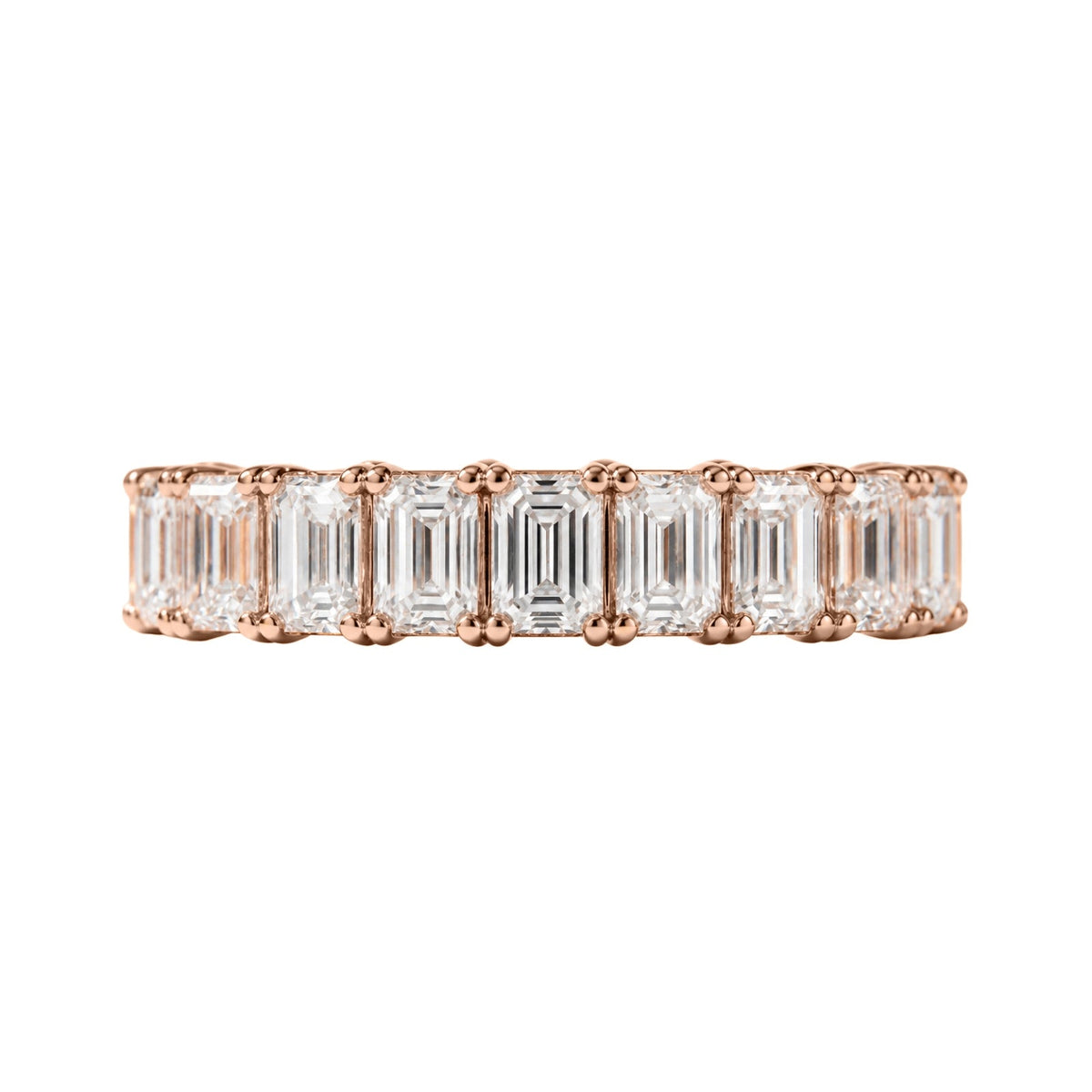 Lab-Grown Diamond Emerald-Cut Eternity Wedding Ring in 14K White Gold or 14K Yellow Gold