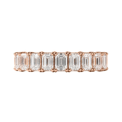 Lab-Grown Diamond Emerald-Cut Eternity Wedding Ring in 14K White Gold or 14K Yellow Gold