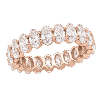Lab-Grown Diamond Oval Eternity Wedding Ring in 14K White Gold or 14K Yellow Gold