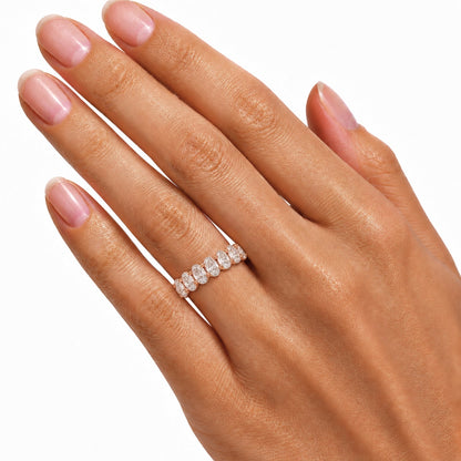 Lab-Grown Diamond Oval Eternity Wedding Ring in 14K White Gold or 14K Yellow Gold