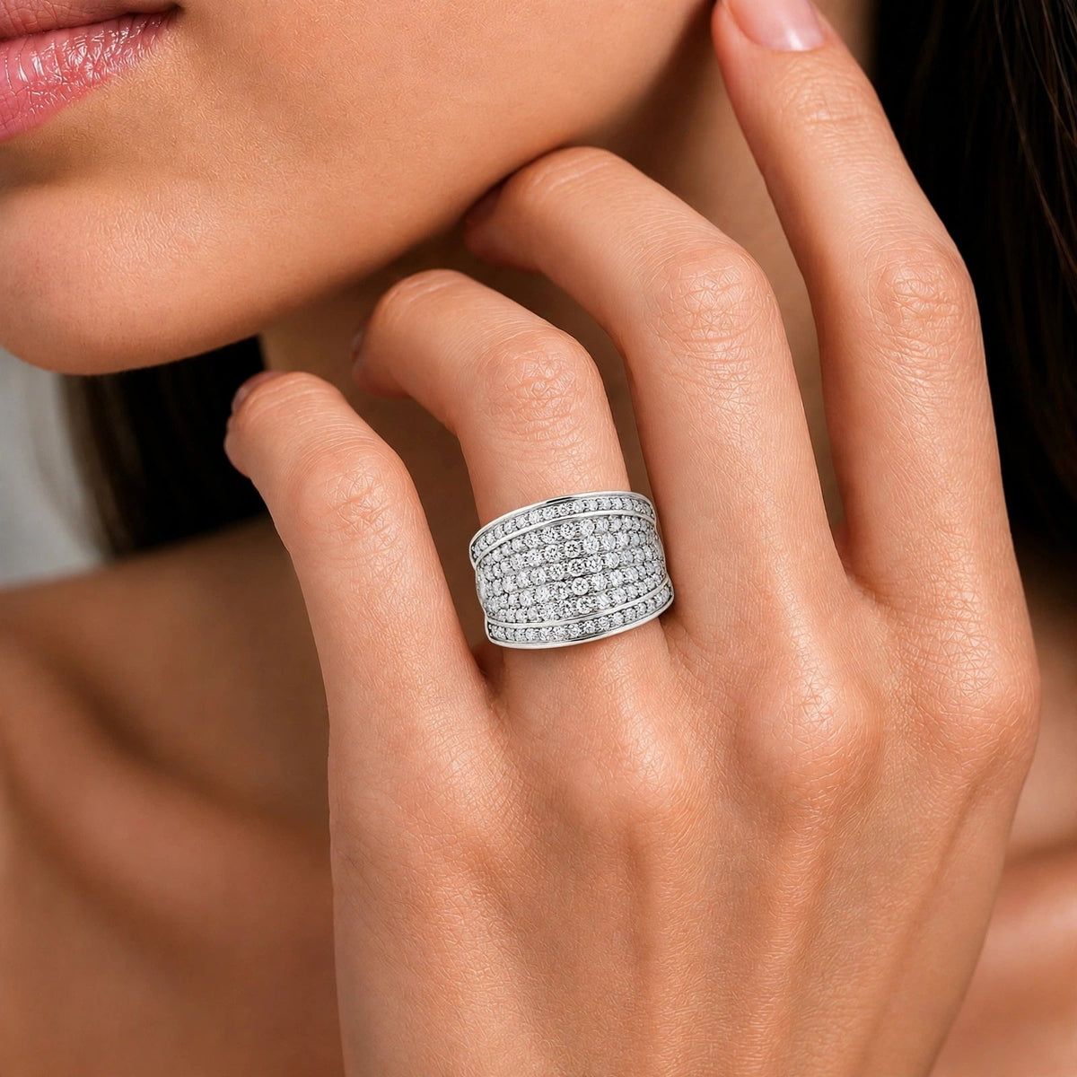 2 ct. T.W. Lab-Grown Diamond Round Statement Engagement Ring in Sterling Silver or 14K Gold over Silver