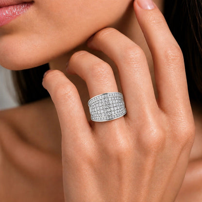 2 ct. T.W. Lab-Grown Diamond Round Statement Engagement Ring in Sterling Silver or 14K Gold over Silver