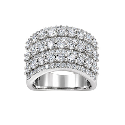 3 ct. T.W. Lab-Grown Diamond Round Statement Engagement Ring in Sterling Silver or 14K Gold over Silver