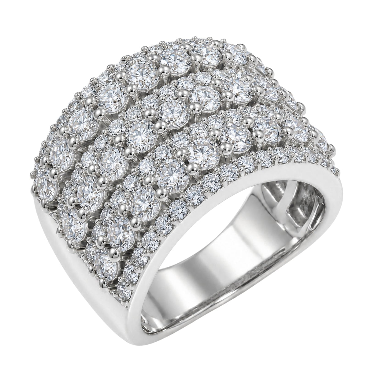 3 ct. T.W. Lab-Grown Diamond Round Statement Engagement Ring in Sterling Silver or 14K Gold over Silver