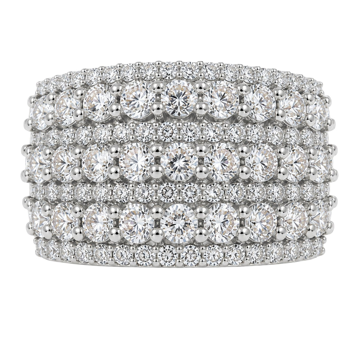 3 ct. T.W. Lab-Grown Diamond Round Statement Engagement Ring in Sterling Silver or 14K Gold over Silver