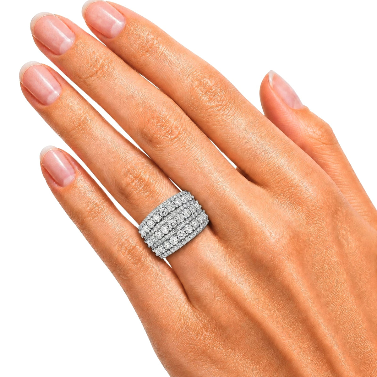 3 ct. T.W. Lab-Grown Diamond Round Statement Engagement Ring in Sterling Silver or 14K Gold over Silver