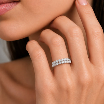 2 ct. T.W. Lab-Grown Diamond Round Engagement Ring in Sterling Silver or 14K Gold over Silver