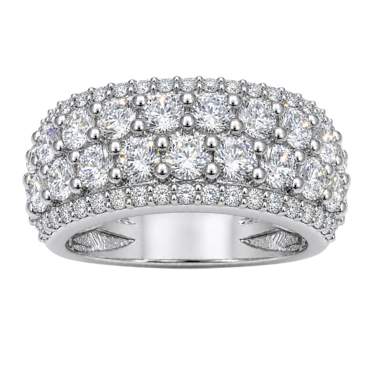 3 ct. T.W. Lab-Grown Diamond Round Statement Engagement Ring in Sterling Silver or 14K Gold over Silver