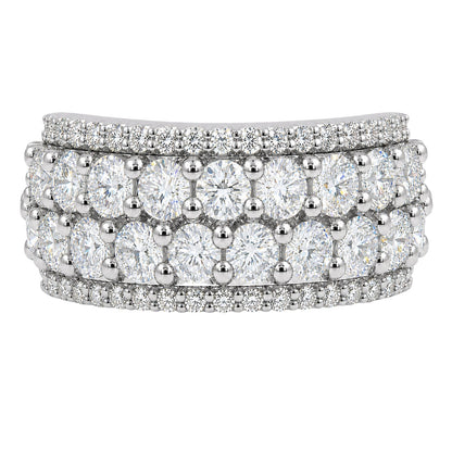 3 ct. T.W. Lab-Grown Diamond Round Statement Engagement Ring in Sterling Silver or 14K Gold over Silver