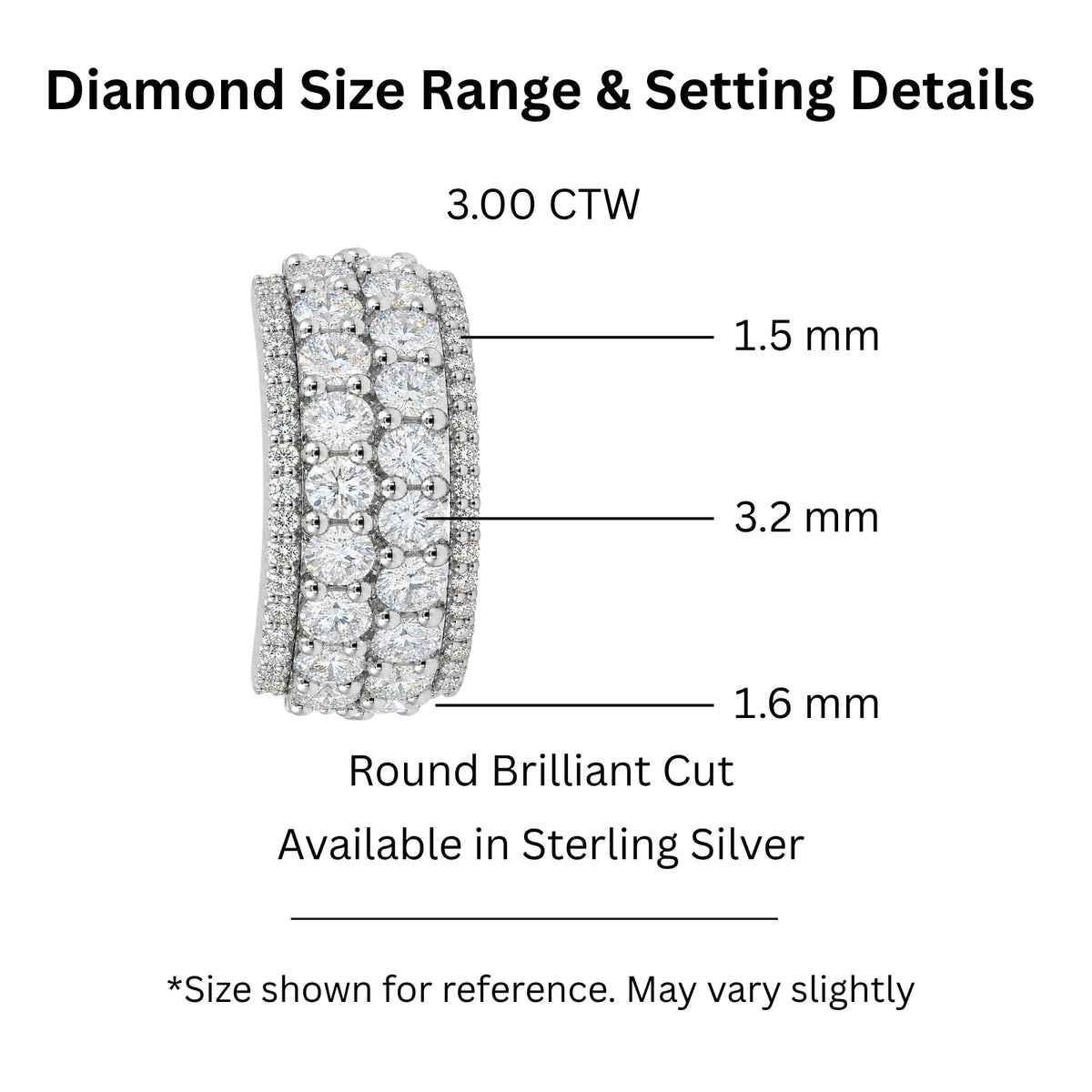 3 ct. T.W. Lab-Grown Diamond Round Statement Engagement Ring in Sterling Silver or 14K Gold over Silver