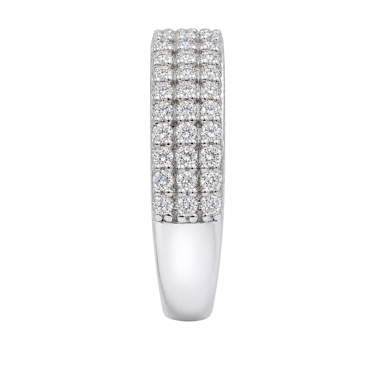 1 ct. T.W. Lab-Grown Diamond Round 3-Row Band Ring in Sterling Silver