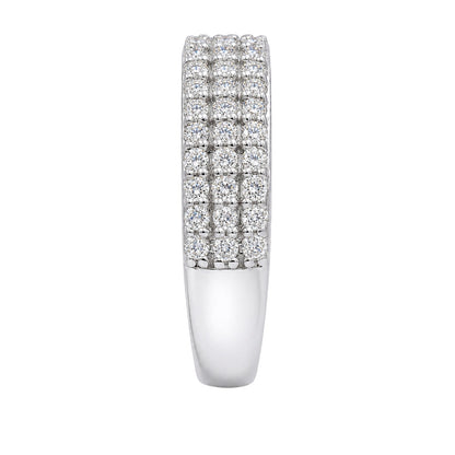 1 ct. T.W. Lab-Grown Diamond Round 3-Row Band Ring in Sterling Silver