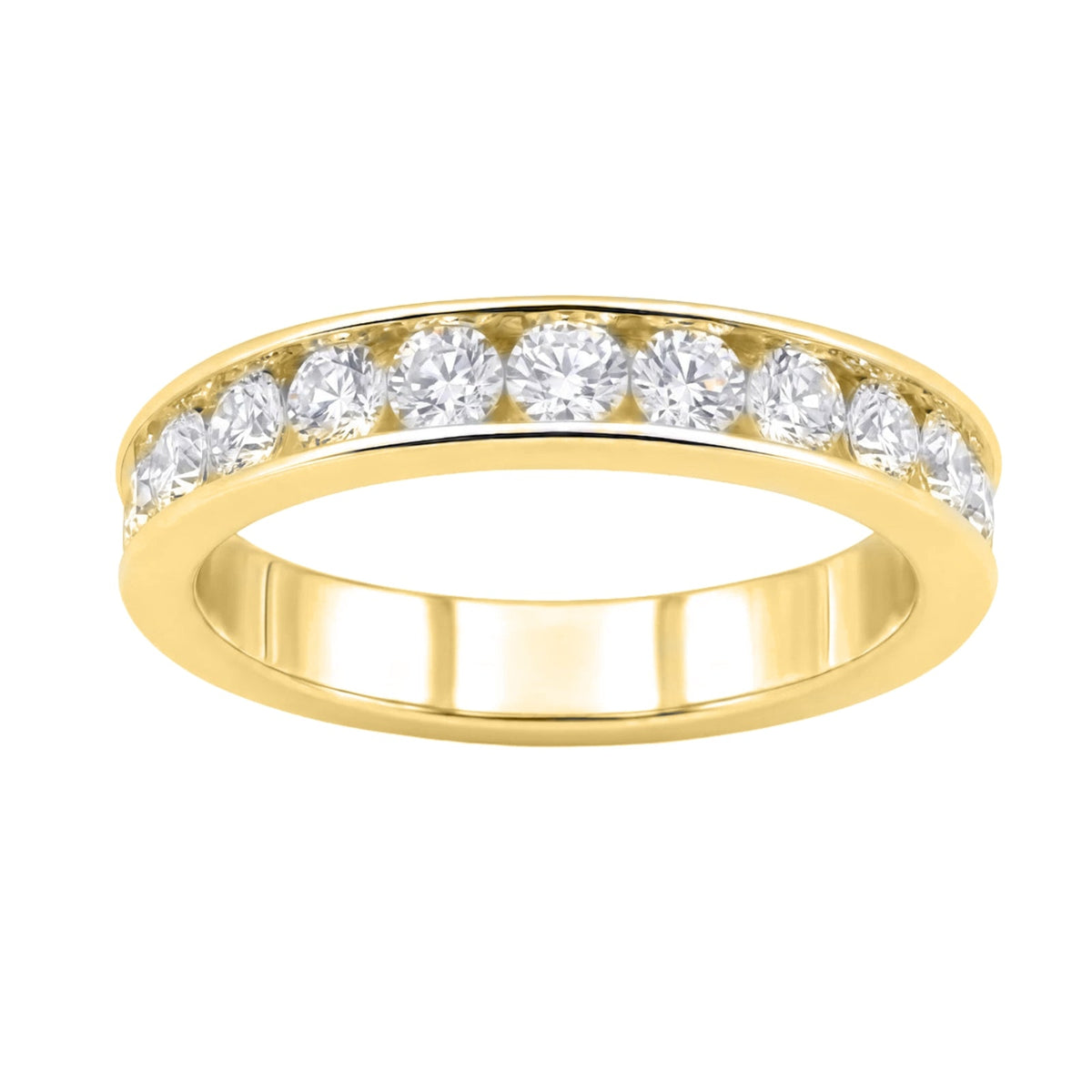 1 ct. T.W. Lab-Grown Diamond Round Band Engagement Ring in Sterling Silver or 14K Gold over Silver