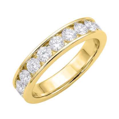 1 ct. T.W. Lab-Grown Diamond Round Band Engagement Ring in Sterling Silver or 14K Gold over Silver