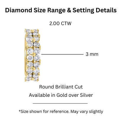 2 ct. T.W. Lab-Grown Diamond Round Engagement Ring in Sterling Silver or 14K Gold over Silver