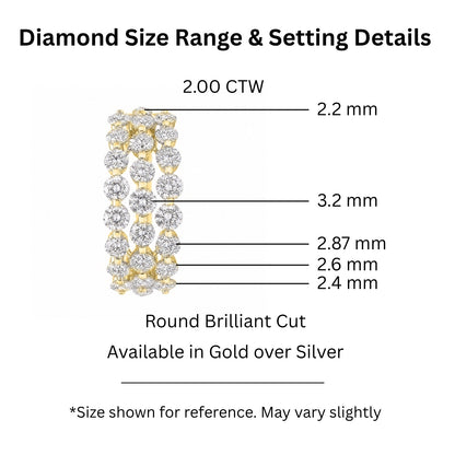 2 ct. T.W. Lab-Grown Diamond Round Engagement Ring in Sterling Silver or 14K Gold over Silver