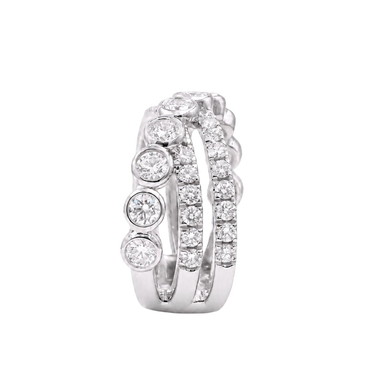 2 ct. T.W. Lab-Grown Diamond Round Statement Engagement Ring in Sterling Silver or 14K Gold over Silver