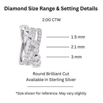 2 ct. T.W. Lab-Grown Diamond Round Statement Engagement Ring in Sterling Silver or 14K Gold over Silver