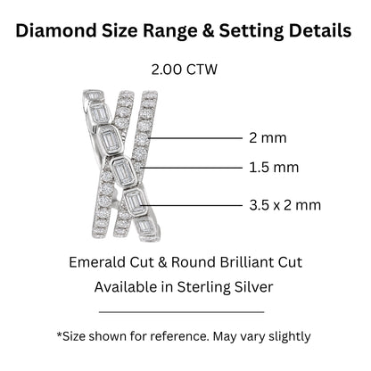2 ct. T.W. Lab-Grown Diamond Round Statement Engagement Ring in Sterling Silver