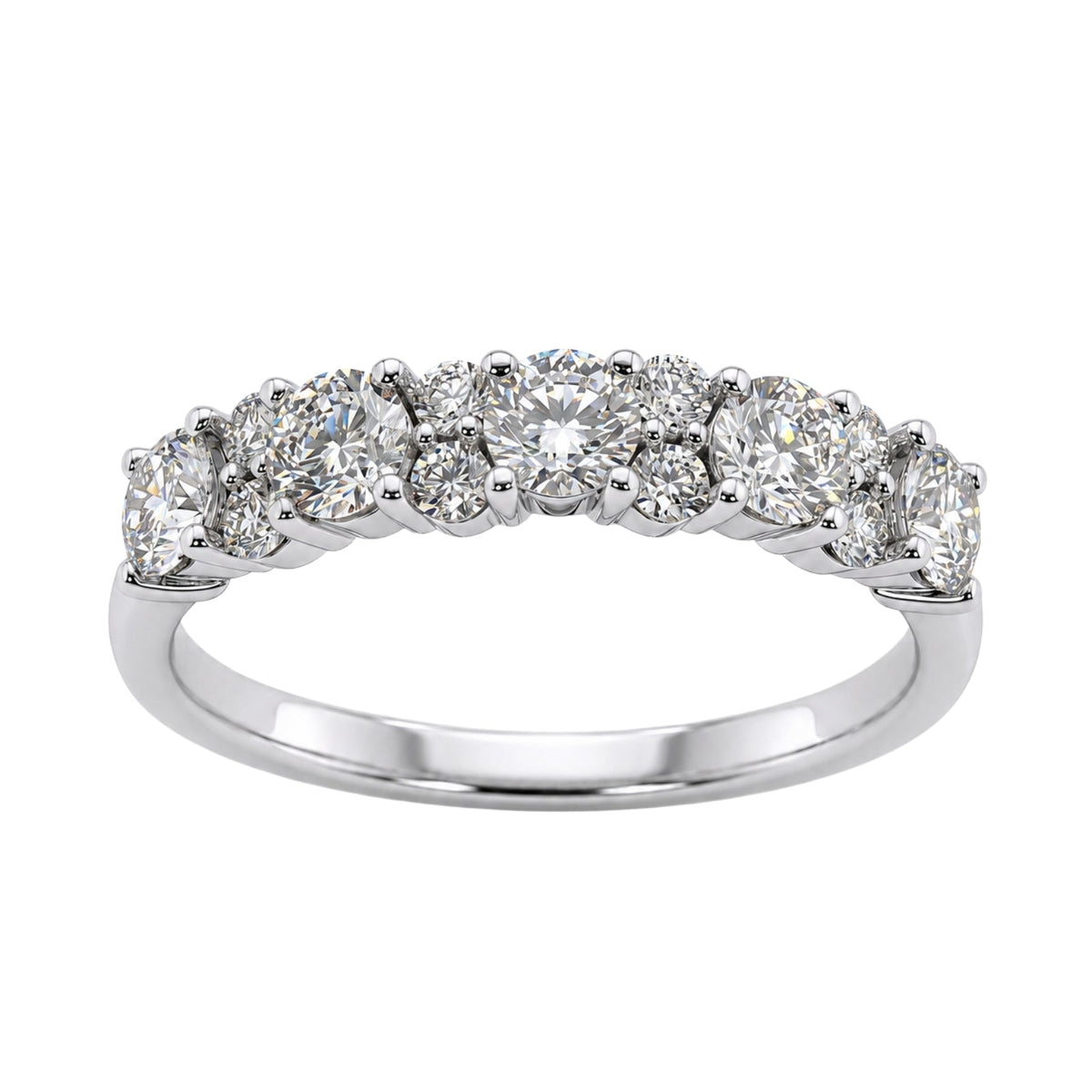 1 ct. T.W. Lab-Grown Diamond Round Band Engagement Ring in Sterling Silver or 14K Gold over Silver