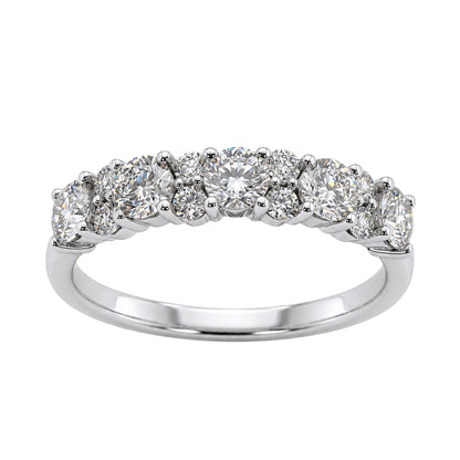 1 ct. T.W. Lab-Grown Diamond Round Band Engagement Ring in Sterling Silver or 14K Gold over Silver